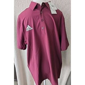 Adidas Men's M STM Polo. Maroon NWT Size M Short Sleeve Shirt Summer Golf